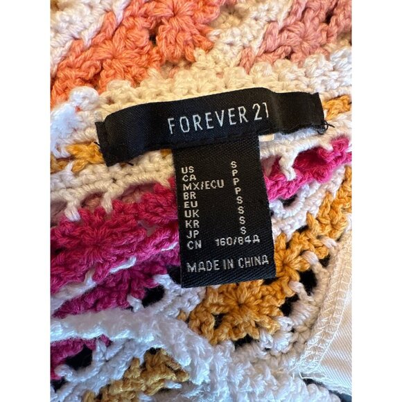 Crochet Knit Halter Striped Adjustable Ties Festival Summer Size S Multicolor - Picture 4 of 4